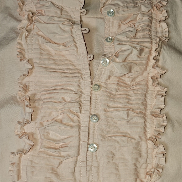 J Crew Cotton Pale Pink Pastel Ruffled Sleeveless Pink Top with ruffle neck 16 - Picture 7 of 13